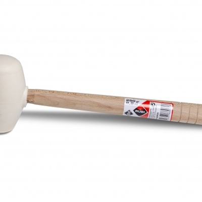Martelo de borracha com cabo de madeira