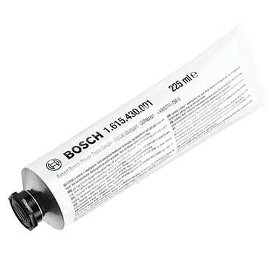 Tubo branco com tampa preta e texto BOSCH 1 615 430 001 225 ml