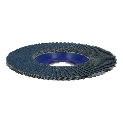 Disco abrasivo para lixagem com palhetas cinzento escuro e centro azul