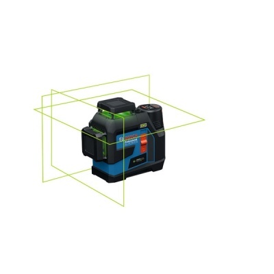 Laser de construção Bosch Professional preto, azul, com linhas laser verdes projetadas