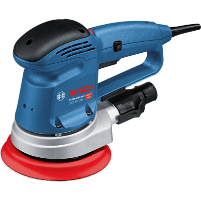 Lixadora elétrica Bosch azul Professional com disco vermelho