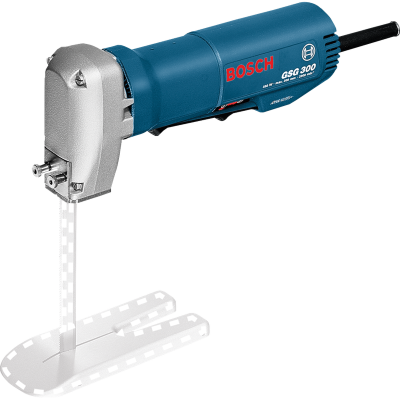 Serra elétrica Bosch GSG 300 azul com lâmina metálica e cabo preto