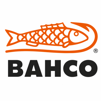 Logótipo com peixe laranja e texto BAHCO preto