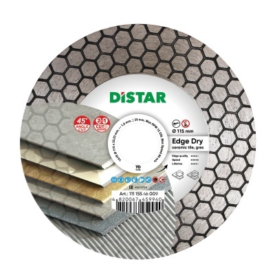 Disco de corte DISTAR Edge Dry para cerâmica e gres, 115 mm, padrão hexagonal