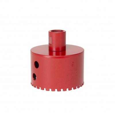 Broca de diamante vermelha cilíndrica com borda serrilhada