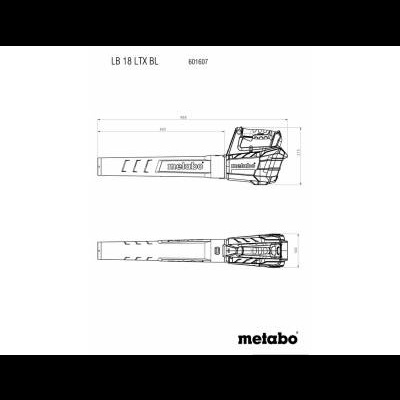 Desenho técnico de soprador de folhas Metabo LB 18 LTX BL
