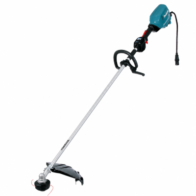 Aparelho cortador de relva eléctrico Makita azul e prateado