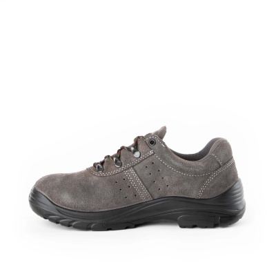 Ténis de caminhada cinza em camurça com sola preta