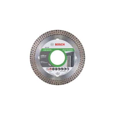 Disco de corte Bosch Hard Ceramic prateado com detalhes verdes e preto