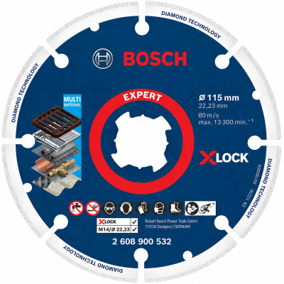 Disco de corte Bosch Expert azul com tecnologia DIAMOND TECHNOLOGY de 115 mm