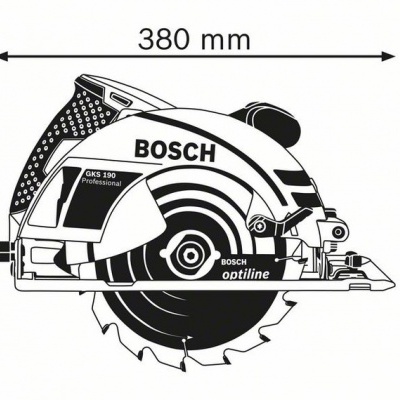 Serra circular Bosch GKS 190 Professional com dimensões 380 mm por 242 mm