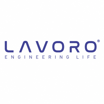 Logótipo LAVORO com texto ENGINEERING LIFE em azul