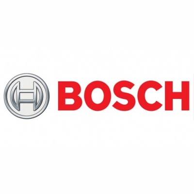 Logotipo BOSCH com texto vermelho e símbolo cinzento
