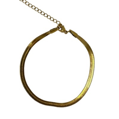 Colar ou pulseira dourada com fecho e corrente ajustável