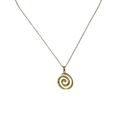Colar dourado com pendente em espiral