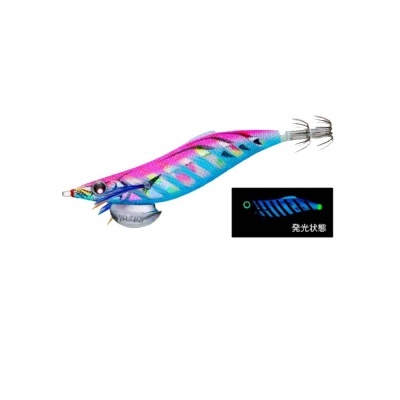 Isca de pesca em forma de lula colorida com ganchos múltiplos