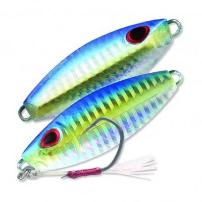 Anzóis de pesca holográficos coloridos com olhos vermelhos e pretos