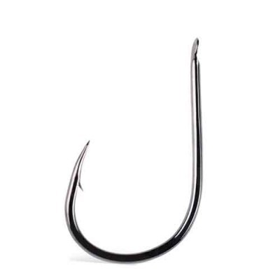 Anzol de pesca metálico prateado com ponta curva