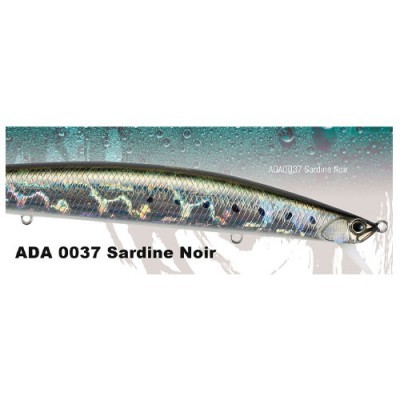 Isca de pesca Sardine Noir em padrão prateado com manchas negras