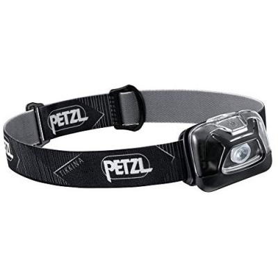 Lanterna de cabeça PETZL preta com tira ajustável