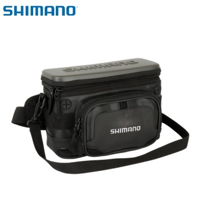 Bolsa de transporte preta Shimano com alça ajustável e bolso frontal