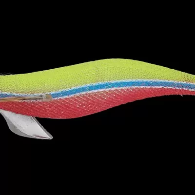 Isuca de pesca colorida em forma de lula com anzol na parte traseira