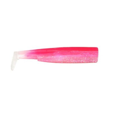 Isaca de pesca cor-de-rosa com cauda branca