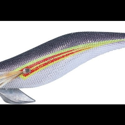 Isca de pesca em forma de lula cinza prateada com anzóis na parte traseira