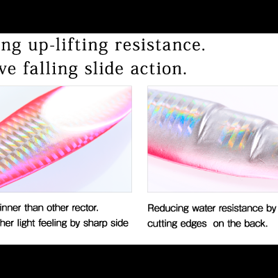 Iscos de pesca artificiais prateados e cor-de-rosa com textura e padrões holográficos