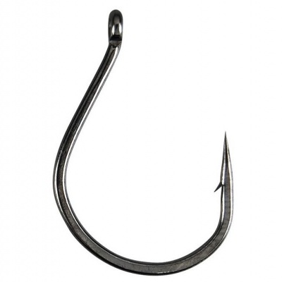 Anzol de pesca metálico prateado em fundo branco