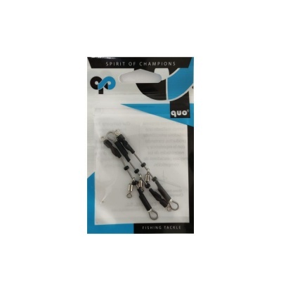 Conjunto de acessórios para pesca em embalagem com fundo branco, azul e preto