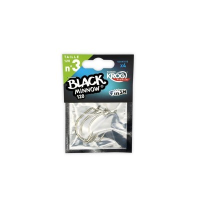 Embalagem de anzóis metálicos para pesca Black Minnow 120 n°3