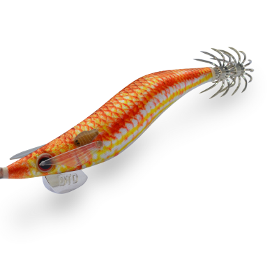 Isca de pesca artificial em forma de lula com ganchos metálicos