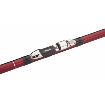 Cabo de cana de pesca vermelho com texto DAÏWA