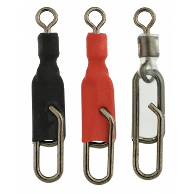 Conjunto de três fechos metálicos para pesca coloridos