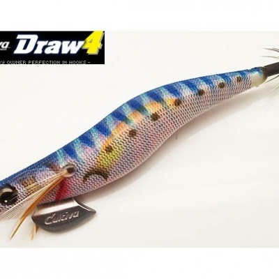 Isca de pesca Cultiva Draw 4 azul e colorida com anzóis duplos