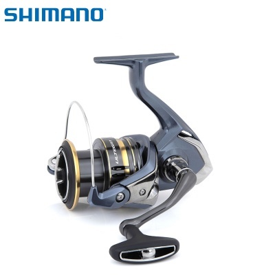 Carreto de pesca Shimano cinzento com detalhes pretos e dourados