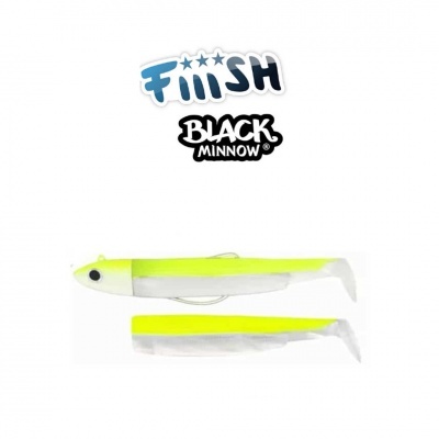 Iscos artificiais Fiiish Black Minnow amarelo fluo e branco com olhos pretos