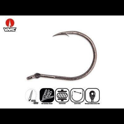 Anzol metálico de pesca VMC com gancho curvo e olhos para amarração