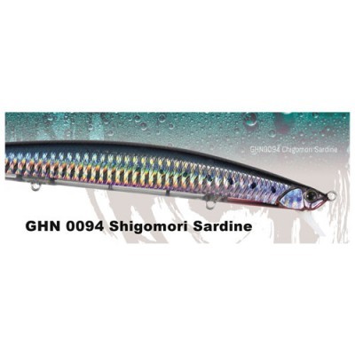 Isco artificial tipo sardinha brilhante com texto GHN 0094 Shigomori Sardine