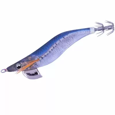 Isca de pesca azul em forma de camarão com anzóis