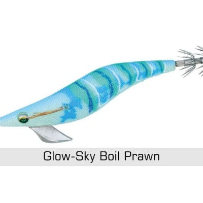 Isca de pesca azul e verde com ganchos metálicos