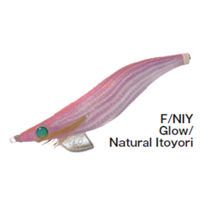 Isco de pesca em forma de lula cor-de-rosa com olho verde e gancho de metal