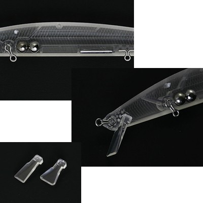 Isca de pesca transparente com pesos e anzóis