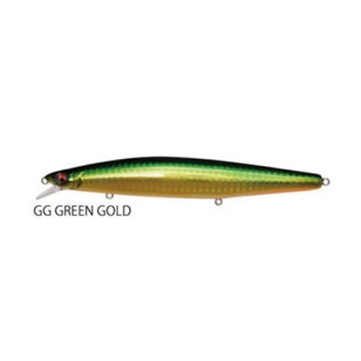 Isca de pesca artificial verde e dourada GG GREEN GOLD
