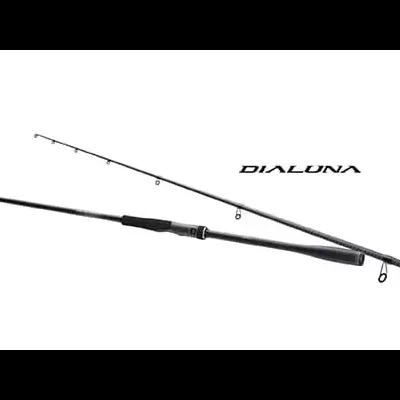 duas varas de pesca pretas com texto DIALUNA em fundo branco