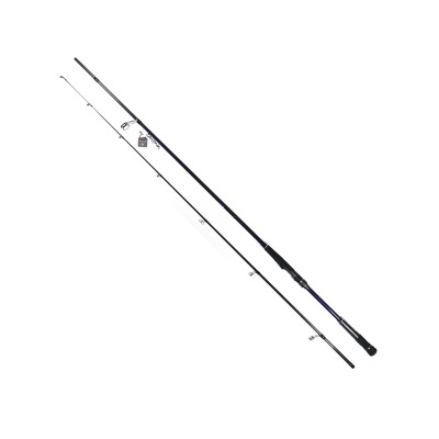 Vara de pesca Daiwa de duas partes preta com detalhes azuis