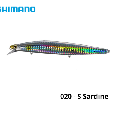 Isca de pesca Shimano prateada holográfica 020 - S Sardine