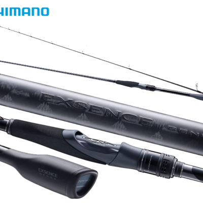 Conjunto de varas de pesca pretas Shimano Exsence Genos
