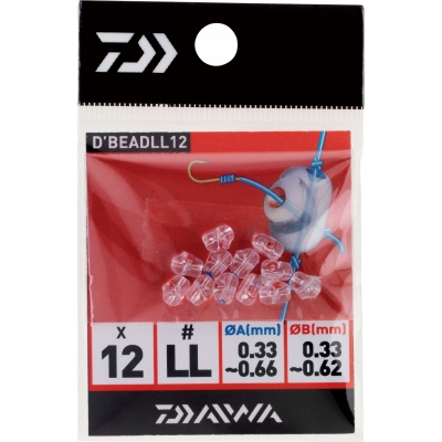 Embalagem de contas transparentes para pesca da marca Daiwa
